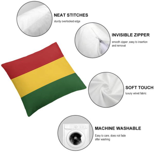 Rasta Flag Throw Pillow - CaribeHeart Rasta